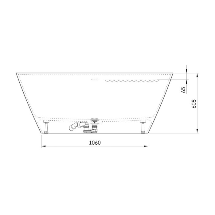 каменная ваннаTUB PAA Quadro Silkstone, 700 x 1590 мм, VAQUABSS/00