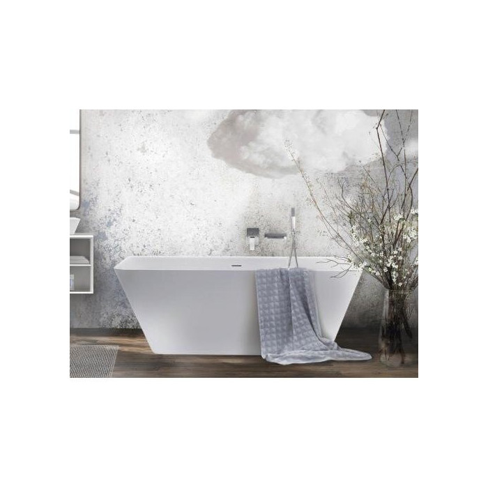 Akmens masės vonia PAA Quadro Wall Silkstone, 750 x 1600 mm, VAQUAS/00