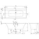 Stačiakampė vonia VILLEROY & BOSH Subway 3.0 Duo 750 x 1700 mm, UBQ170SBW2DV-01