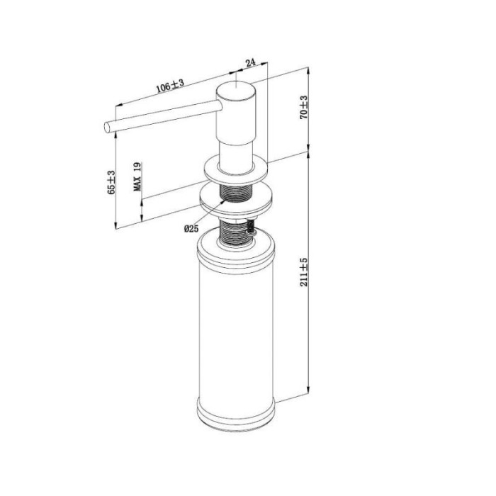 Segisti valamu jaoks koos seebidosaatoritega VILLEROY & BOCH Umbrella Flex, 92540003+92362003