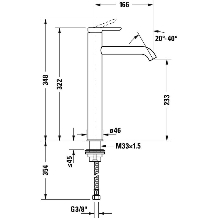 Смеситель для умывальника DURAVIT C.1 XL, C11040001046