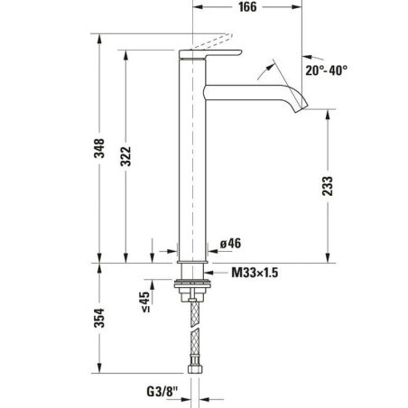Смеситель для умывальника DURAVIT C.1 XL, C11040002010