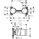 Seina sisse mässaja valamule seina sisse paigaldatava osaga HANSGROHE Talis E 225 mm, 71734340+13622180