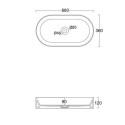 Mounted on the countertop washbasin ALICE CERAMICA Lavabo Spy Oval 65x35 (Choice of different colors)