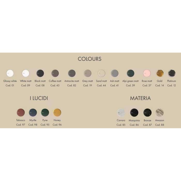 Built-on-on-countertop washbasin ALICE CERAMICA Lavabo Spy Oval 81x46 (Choice of different colors)