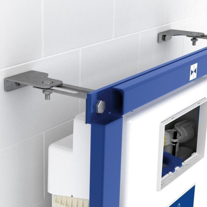 Seina sisse WC raam (4 in 1 harjatud kroom) on WC-komplekt villeroy & BOCH Subway 3.0 Twist flush aeglase sulgemiskattega 