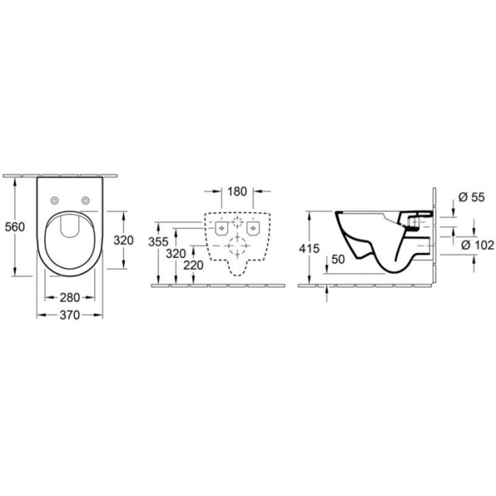 Seina sisse WC raam (4 in 1 Black) on WC-komplekt villeroy & boch subway 2.0 koos cramic plus kattega on pehme lähedane kate