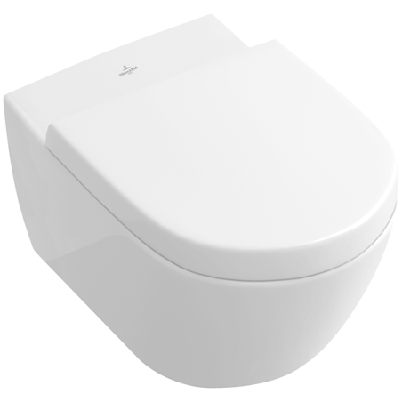 Подвесной туалетный горшок VILLEROY & BOCH Subway 2.0 DirectFlush с толстой медленно движущейся крышкой, с покрытием Ceramic Plu