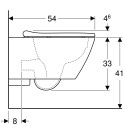 Peatatud tualettruum GEBERIT Smyle Square Rimless aeglaselt laskuva kaanega, 500.208.01.1 500.688.01.1