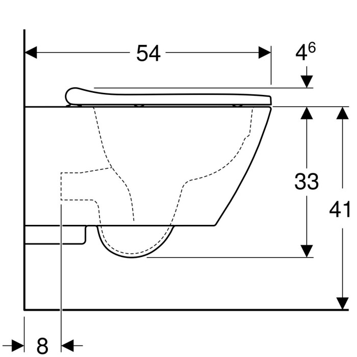 Suspended toilet GEBERIT Smyle Square Rimless with a slowly descending lid, 500.208.01.1 500.688.01.1
