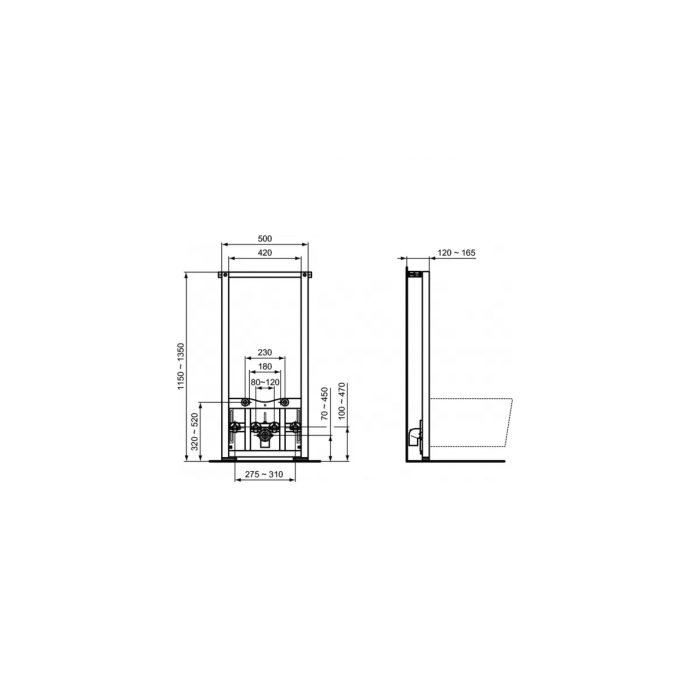 Предварительно замурованная рама для биде IDEAL STANDARD ProSys, R016267
