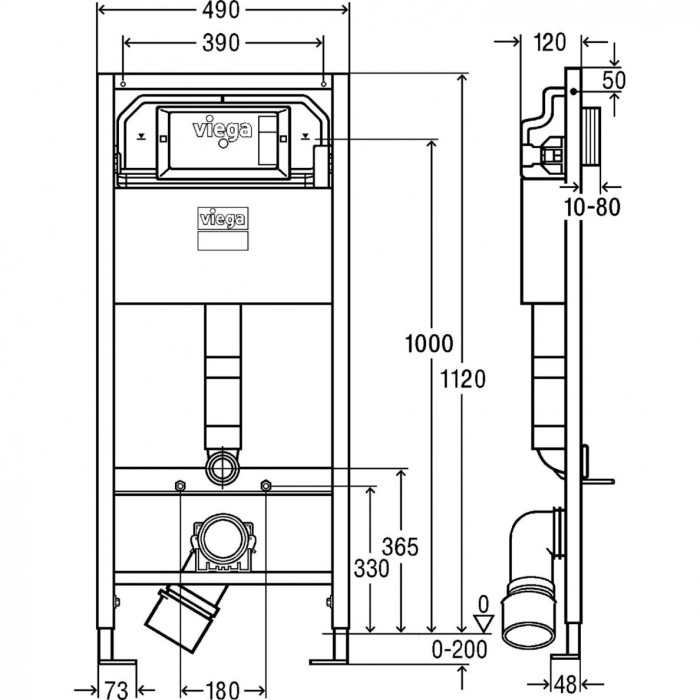 Seina sisse WC raamikomplektid VIEGA Prevista (3 in 1) 792640