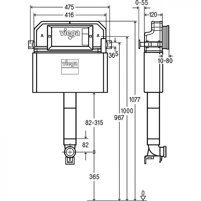 Pre-wall WC tank VIEGA Prevista 3H, 771904
