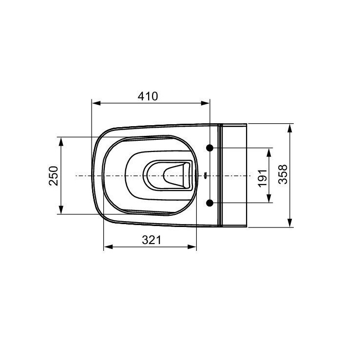 Vedrustusseade TECEone Rimless istme ja kaanega