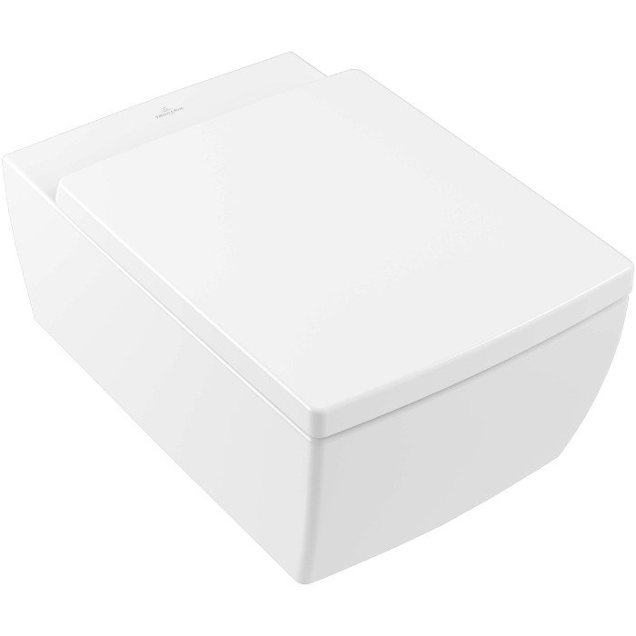 Piekaramais WC Pot VILLEROY & BOCH Memento 2.0 DirectFlush ar biezu, lēni kustīgu vāku, ar Ceramic Plus pārklājumu