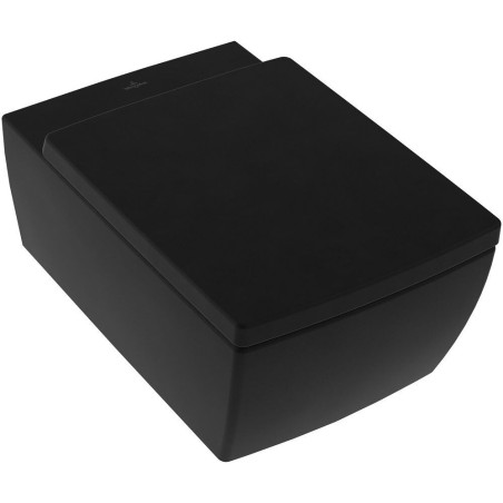 Rippuv WC Pot VILLEROY & BOCH Memento 2.0 DirectFlush aeglaselt liikuva kaanega, Ebony Ceramic Plus kattega