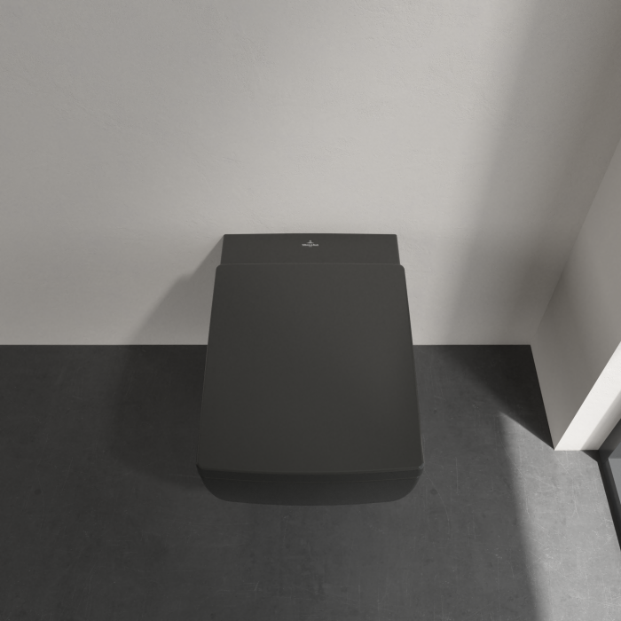 Rippuv WC Pot VILLEROY & BOCH Memento 2.0 DirectFlush aeglaselt liikuva kaanega, Ebony Ceramic Plus kattega