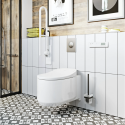 Potinkinis WC rėmas (5 in 1) yra išmanus pakabinamas unitazas GROHE Sensia Arena Rimless su bidė