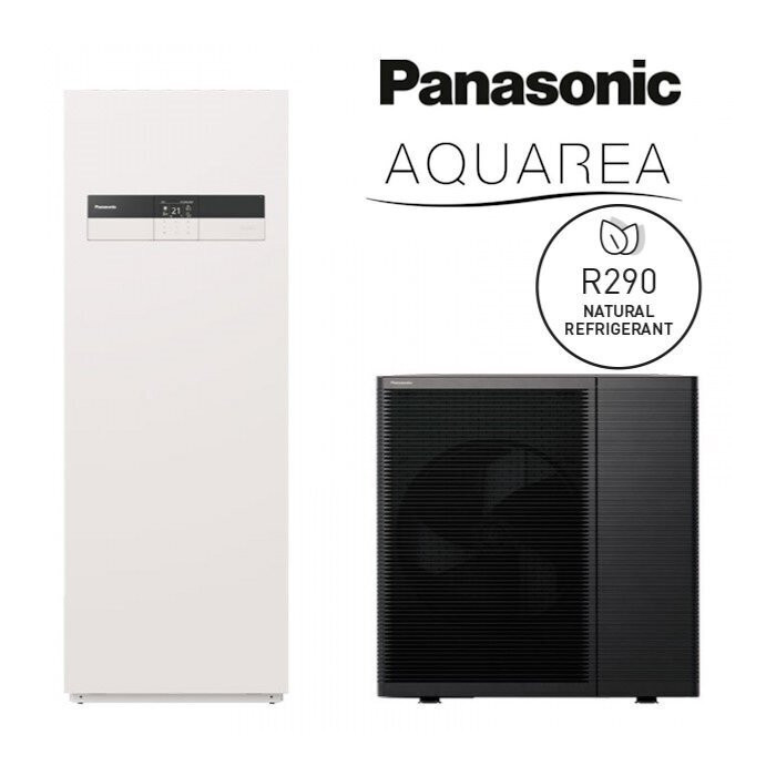 K тепловой насос воздух - вода последнего поколения 5 кВт PANASONIC Aquarea со встроенным котлом 185 л, однофазный