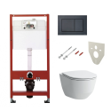 Seina sisse paigaldatavad universaalne WC (WC) raamikomplektid TECEprofili alus (4 in 1) + peatatud WC LAUFEN Pro Rimless õhukes