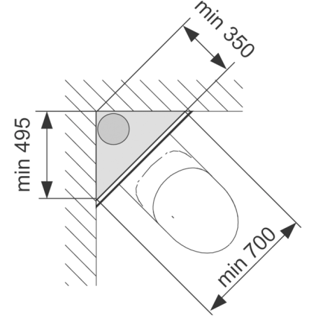 Kinnitusdetail TECEprofili moodulite nurkkinnituseks