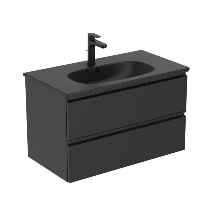 Rippuv vannitoakapp valamuga IDEAL STANDARD Tesi Tesi 60 cm, must-matt