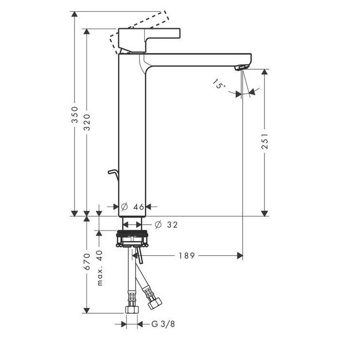 Valmusegisti HANSGROHE Metris S, 31022000