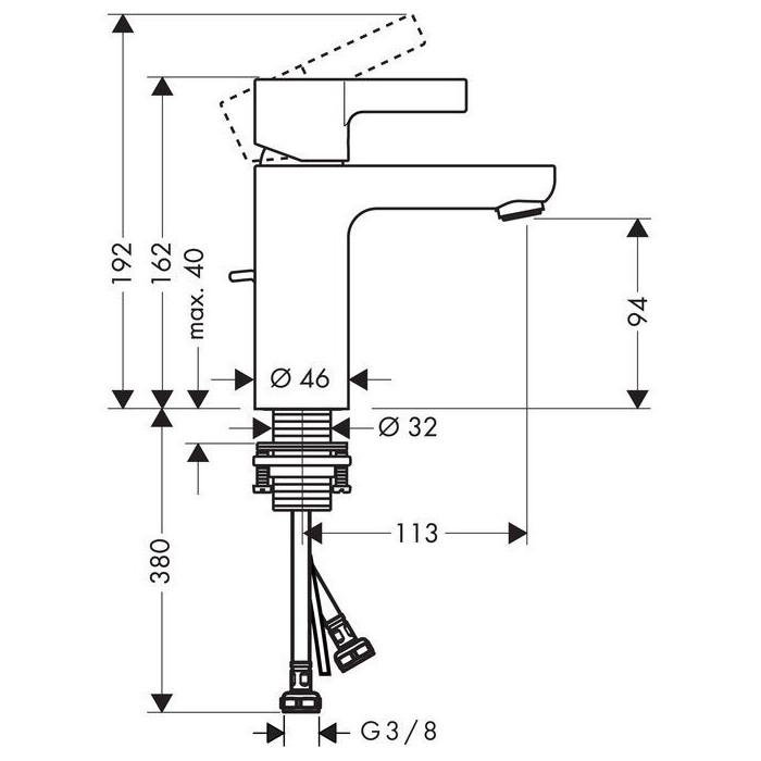 Izlietnes jaucējkrāns HANSGROHE Metris S, 31060000