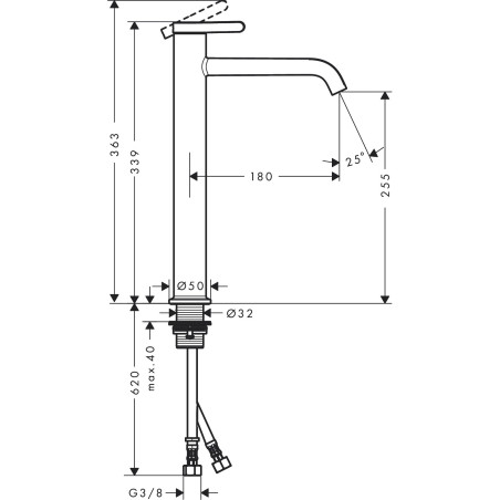 Washbasin mixer HANSGROHE Axor One 260, 48002000