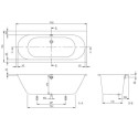 Rectangular bathtub VILLEROY & BOSH Oberon 2.0 of Quaryl material 750 x 1700 mm