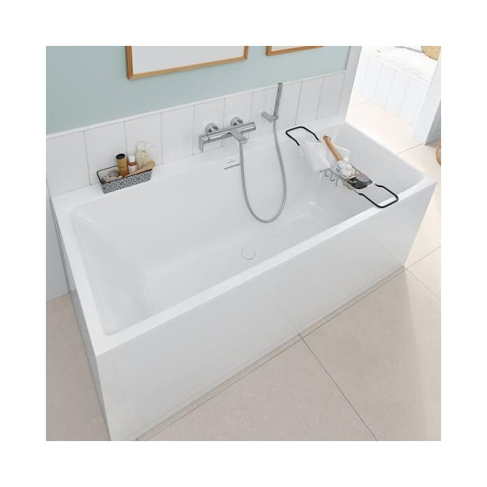 Прямоугольная ванна с бесшумным сифоном VILLEROY & BOSH Subway 3.0 из материала Quaryl 800 x 1800 мм