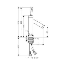 Смеситель для умывальника с нижним клапаном HANSGROHE Axor Starck 90, 10111000