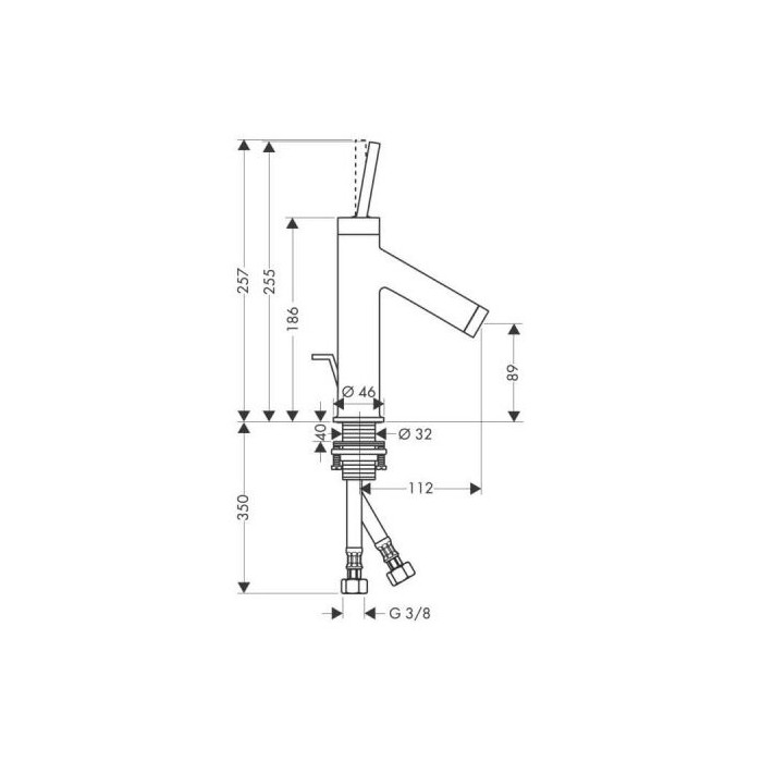 Washbasin faucet with bottom valve HANSGROHE Axor Starck 90, 10111000