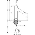 Смеситель для умывальника с душем-биде HANSGROHE Axor Starck 90, 10300250