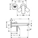 Pre-wall faucet for washbasin HANSGROHE Rebris E, 72568000