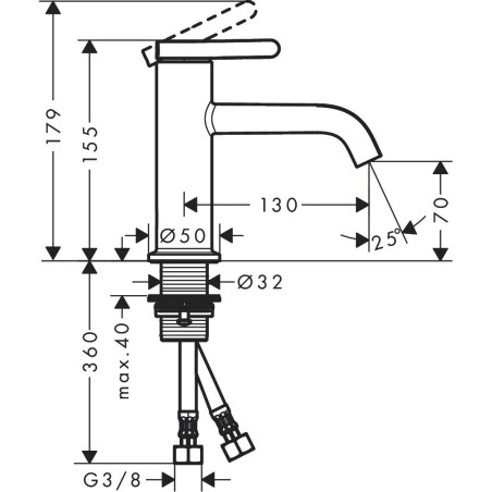 Washbasin mixer HANSGROHE Axor One 70, 48001670