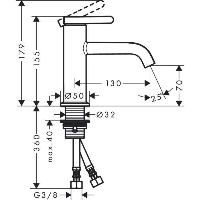Praustuvo maišytuvas HANSGROHE Axor One 70, 48001670