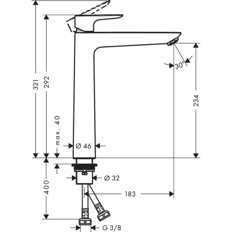 Izlietnes jaucējkrāns HANSGROHE Talis E 240, 71717700
