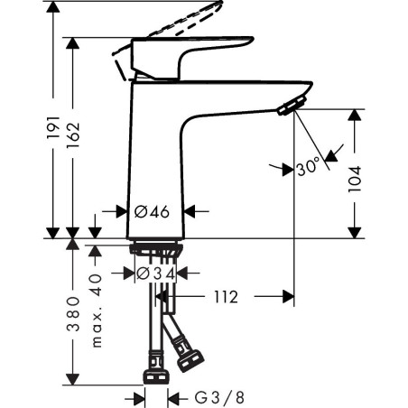 Washbasin mixer HANSGROHE Talis E 110, 71712700
