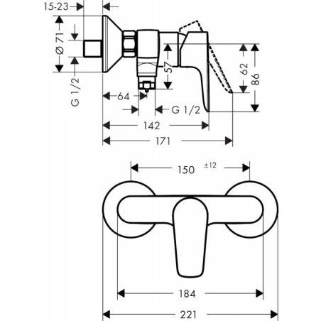 Dušisegisti HANSGROHE Talis E, 71760000