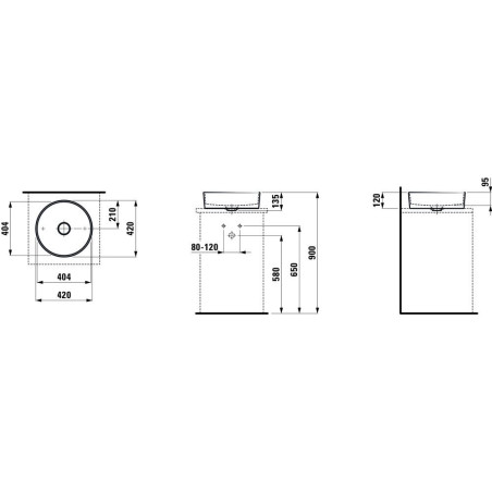 Pastatomas praustuvas-dubuo LAUFEN Kartell 42 cm, H8123310001121