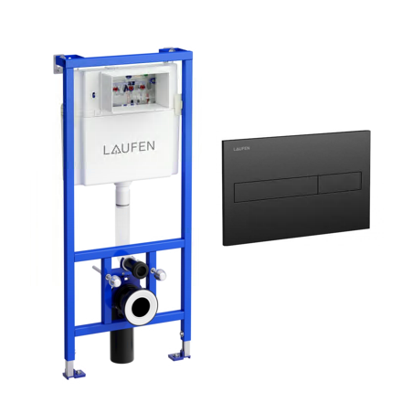 Seina sisse WC raam LAUFEN (3 in 1) koos LIS AW1 must-matt nupuga