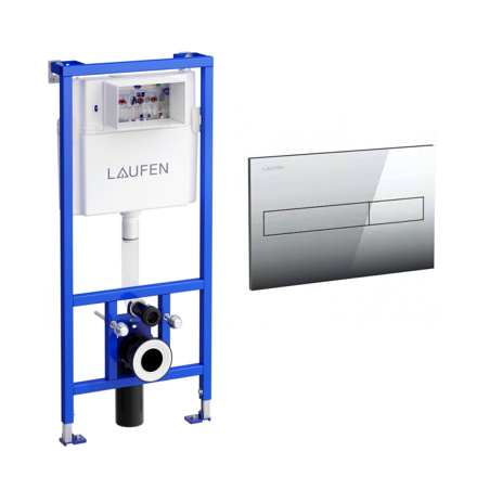 Seina sisse WC raam LAUFEN (3 in 1) LIS AW1 kroomitud nupuga