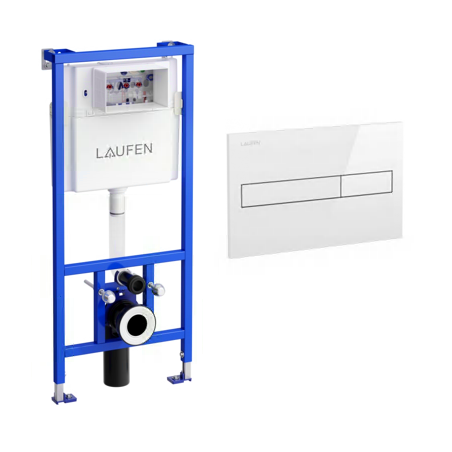 Potinkinis WC rėmas LAUFEN (3 in 1) su LIS AW1 baltu mygtuku