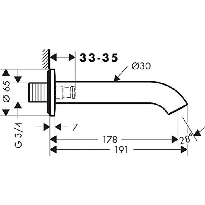 Fiksēt vannai HANSGROHE Axor One, 38411000