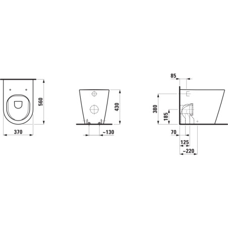 Iepazīstināma ierīce LAUFEN Kartell Rimless ar SoftClose vāku, melni matēta