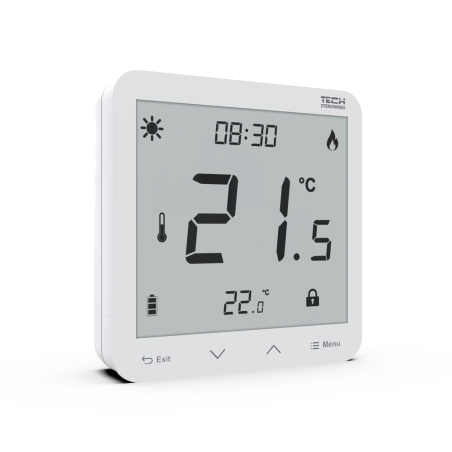 Virštinkinis programuojamas patalpos termostatai TECH EU-T-3.1, balti
