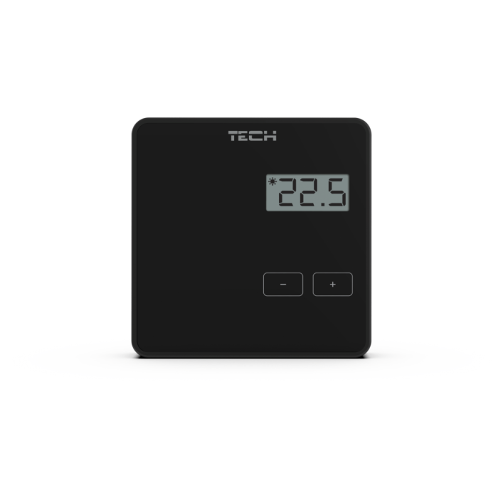 Vadu kamabar termostati TECH R-10b EU-L-10 kontrolierim, melni