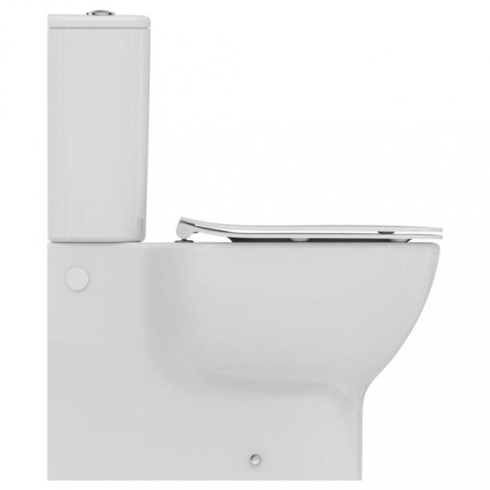 Строительство унитаза с тонкой медленно движущейся крышкой IDEAL STANDARD Tesi с технологией AquaBlade