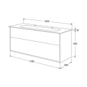 Bottom cabinet with washbasin(2 drawers) GUSTAVSBERG Artic 120 cm, GB71ACVU12TK33